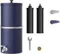 Waterdrop 2.25G Gravity Water Filter System, NSF/ANSI 42&372 Standard, Stainless Steel System with 2 Carbon Filters, Reduces 99% of Lead and Chlorine for Home, Camping, Emergencies, King Tank, Blue