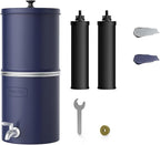 Waterdrop 2.25G Gravity Water Filter System, NSF/ANSI 42&372 Standard, Stainless Steel System with 2 Carbon Filters, Reduces 99% of Lead and Chlorine for Home, Camping, Emergencies, King Tank, Blue