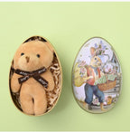Vintage Easter Egg Tin Box (Style B), Metal Rabbit Easter Egg Containers for Candy & Treats, Reusable Decorative Gift Tin