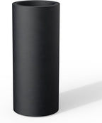 Kante 18.9 Inch Tall Cylindrical Planter, Large Round Plant Pots with Drainage Hole, Made with Concrete, Suitable for Indoor Outdoor Plants, Home Decor, Black
