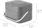 Joseph Joseph Intelligent Waste Compost Bin Food Waste Caddy with Odor Filter and Ventilation, 1 gallon / 4 liters, Graphite