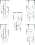 MTB Green Square Folding Tomato Cage Plant Support Tower 12 inch by 46 inch, Pack of 5 Sets