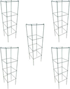 MTB Green Square Folding Tomato Cage Plant Support Tower 12 inch by 46 inch, Pack of 5 Sets
