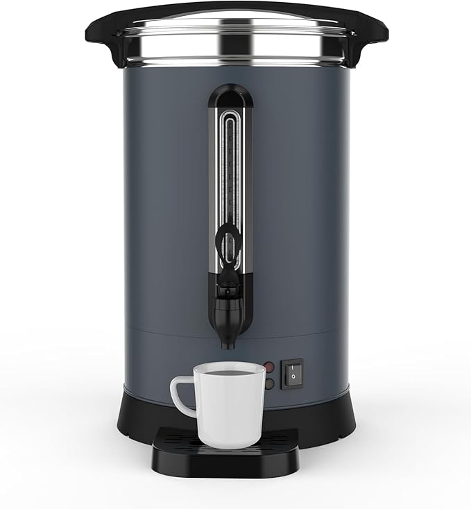 80 Cups Coffee Urn,12L Gallon Double Wall Commerical Coffee Maker for Buffet Catering Wedding Gathering,Large Capacity Hot Coffee Dispenser,Stainless Steel Hot Water Urn