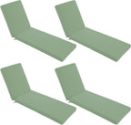 Chaise Lounge Cushions Outdoor Set of 4 - Waterproof and Fade Resistant Sun Lounger Replacement Cushions - Patio Lounger Pads with Removable Cover for Pool, Deck, 80 x 26 x 3 Inch, Sage Green