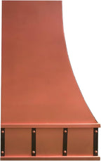 CT Copper Tailor Sloped Copper Vent Hood Island Mount,42'' W,39''H, 1150 CFM Exhaust Fan,Stainless Steel Vent,LED Light,Dishwasher-Safe Baffle Filters,VH8TR1