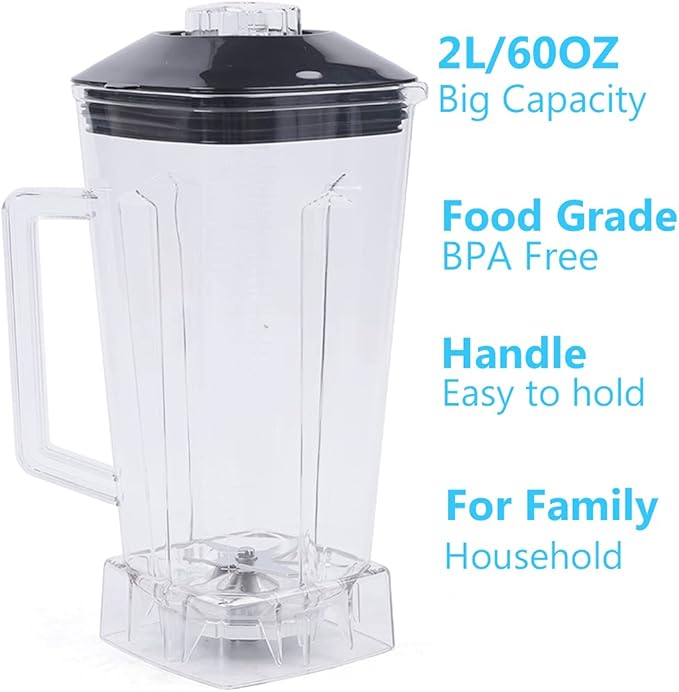 DNYSYSJ 2200W Household Kitchen Countertop Blender Mixer Juicer Machine 6 Blades Smoothie Blender Food Mixer with 2L Capacity Jar