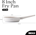 THE ROCK SOHO 8-Inch Ceramic Non Stick Frying Pan – Nothing Sticks, Never Warps, Lasts Longer, Non Toxic Skillet with Heat-Resistant Handle, PTFE PFOA & PFAS Free, Oven & Dishwasher Safe, Cream