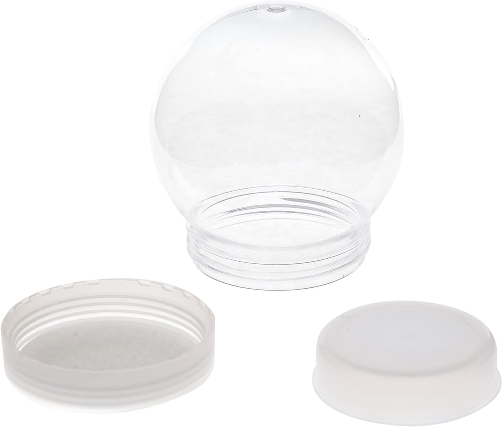 Creative Hobbies 4 Inch (100mm) DIY Snow Globe Water Globe - Clear Plastic with Screw Off Cap | Perfect for DIY Crafts and Customization