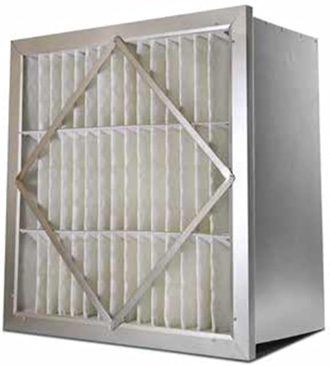 RIGID-PACK 24x20x12 Rigid Box Air Filter – MERV 14/95% ASHRAE HVAC Filter – Radial V-Pleat, Metal Frame, Single Header – High-Efficiency Replacement for Commercial & Industrial Systems