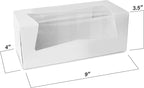 MT Products White Cupcake Boxes 9" x 4" x 3.5" - Bakery Boxes with Window (Pack of 10) - Made in USA