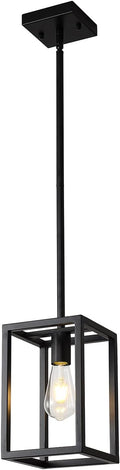 Kitchen Black Pendant Lighting Chandeliers for Dining Rooms, Mini Pendant Lights 1-Light Modern Hanging Light Fixture Matte Black Industrial for Kitchen Island