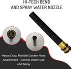 Hi-Tech Bend and Spray Water Nozzle - Heavy Duty, Flexible Garden Hose Attachment - Control Water Use and Spray 1 Unit
