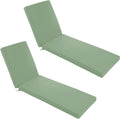 Chaise Lounge Cushions Outdoor Set of 2 - Waterproof and Fade Resistant Sun Lounger Replacement Cushions - Patio Lounger Pads with Removable Cover for Pool, Deck, 80 x 26 x 3 Inch, Sage Green