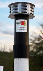 OdorHog Metal Cap Slip On Vent Stack Pipe Filter 6" Black ABS, Removes Outdoor and Sewer Odor Problems (6.0-inch)