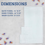 Casa Lino 100% Cotton Bath Towels Set of 4 (1 Bath Towel, 1 Hand Towel & 2 Wash Cloths) - Bathroom Towels and Washcloths Set - Complete Bathroom Set - Guest Room Essentials - (White)