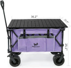Whitsunday Collasible Wagon, Large Capacity 400Lbs, All-Terrain Wheels Heavy Duty Utility Wagon for Gardening Shopping Fishing Camping Outdoor Picnic Purple