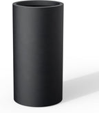 Kante 27.8 Inch Tall Cylindrical Planter, Large Round Plant Pots with Drainage Hole, Made with Concrete, Suitable for Indoor Outdoor Plants, Home Decor, Black