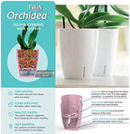 Santino 5.9 Inch ORCHIDEA Self Watering Pots for Orchids in Blue (Set of 3) - Decorative Wicking Planter with w/Great Aerification, Drainage and Water Level Indicator