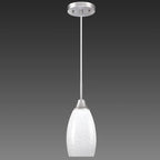 Mini Glass Pendant Light 4.72" with Handblown Milk White Marble Art Glass Hanging Light 1-Pack Oval Ceiling Hanging Light Fixture for Dining Room Kitchen Island Cafe Foyer Hallway