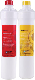 Watts Premier Bi-Annual RO Pure Plus 2-Pack Filtration Kit for 4 Stage Pure Plus/Zero Pure Plus Reverse Osmosis System, Push Button Water Filter Replacement, Sediment Filter, Carbon Pre-Filter