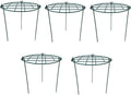 12 x 16 inch Poeny Cage Grow Through Grid Plant Brace Flower Support Rings, Pack of 5 Round Metal Plant Stakes Rings, Strong Large Garden Supports for Flowers, Peonies, Rose, Lily