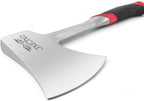 JXE JXO 14.4" Camping Hatchet with Full Tang Forged Construction & Ergonomic Shock Absorbing Grip, Hatchet Axe with Nylon Sheath (Red