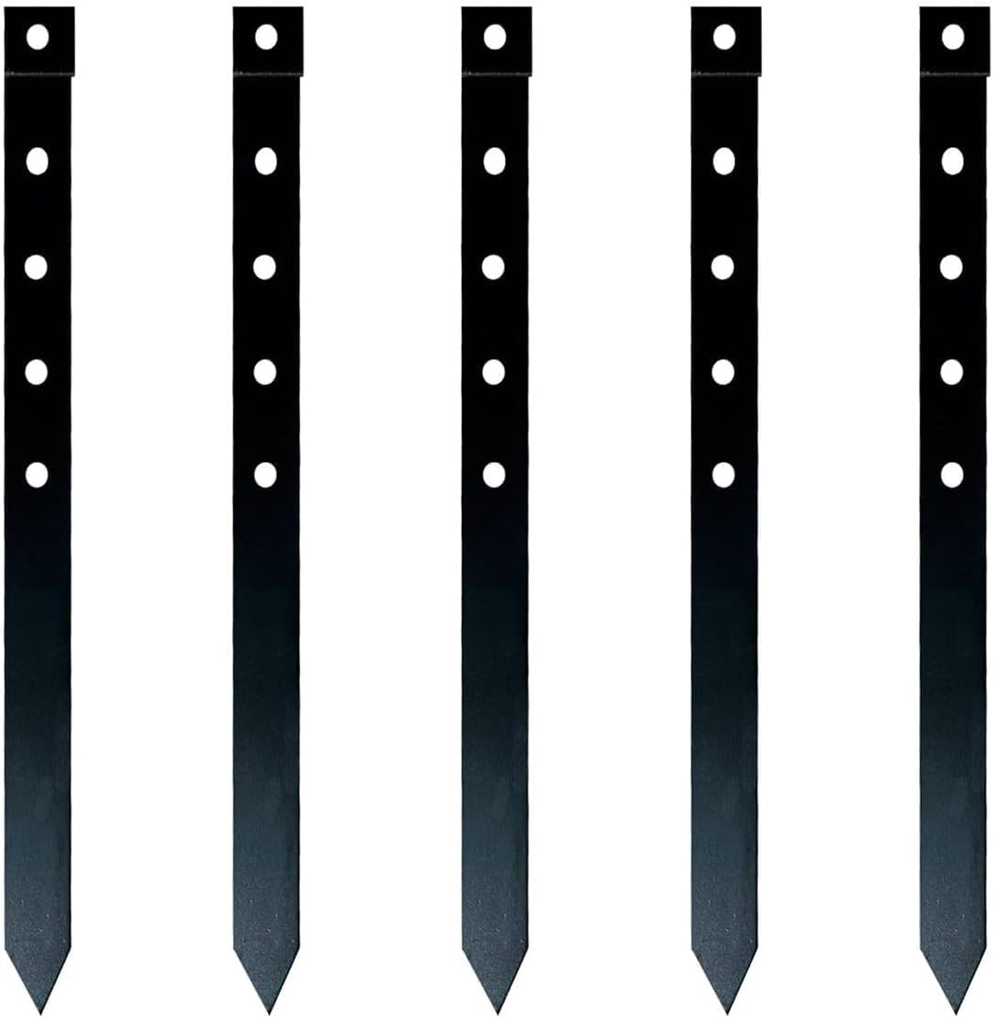 60Pcs Metal Garden Landscape Edging Stakes,Black, 10inch anchoring Stakes Landscape Anchoring Spikes for Terrace Board, Grass Barrier, Landscape Edging Coil, Garden Liner, Bender Board
