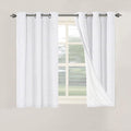 H.VERSAILTEX Primitive Linen Curtains 100% Blackout Curtain Drapes Burlap Curtains with White Thermal Insulated Liner, Grommet Top Curtain Living Room/Bedroom (2 Panels, 42 x 45 Inch, Pure White)
