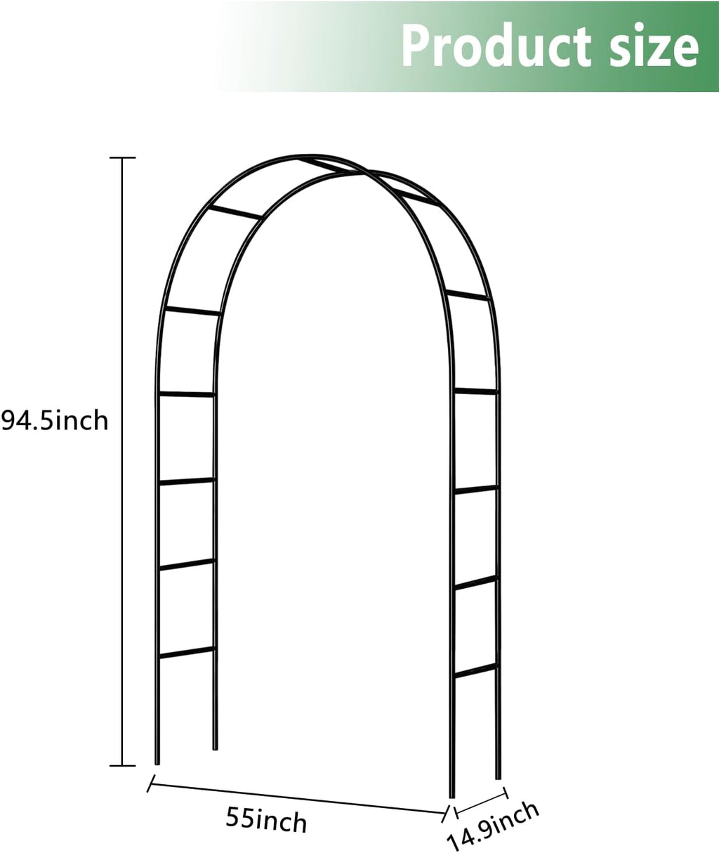 7.9 Ft H x 4.6 Ft W White Metal Pergola Arbor for Various Climbing Plant Wedding Garden Arch Bridal Party Decoration Wide Arbor