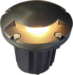 MALORY Brass Top Cover Landscape Well Lights,（5‘’H 12V Low Voltage Outdoor In Ground Lights,Landscape Lighting for Pathway, Driveway and Garden (One-Direction Turret, 1-Pack Without Bulb)