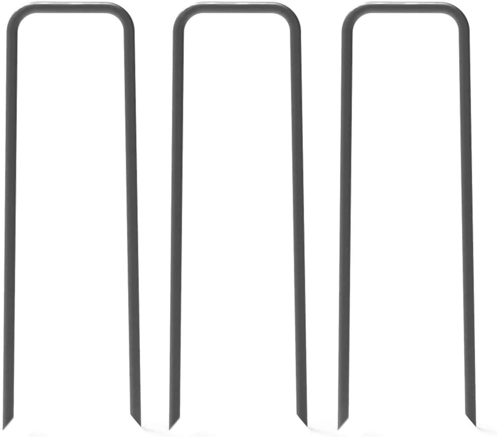 AAGUT 6 Inch 100 Pack Black Landscape Staples Tent Stakes 11 Gauge Heavy Duty Yard Stakes for Decoration Weed Barrier Fabric Ground Cover Irrigation Tubing Soaker Hose Chicken Wire