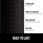 GORILLA GRIP DuraGuard Shelf Liner, Non-Adhesive Cabinet Liners for Kitchen Drawers, Shelves, Refrigerator, Pantry Storage, Bathroom Closet, Durable Waterproof BPA Free Ribbed Plastic, 17.5x10 Black
