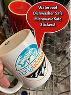 avgrafx 120 Custom Personalized Stickers Labels Vinyl Waterproof Made USA, Any Name,Text, Image, Logo 2" Contour Cut