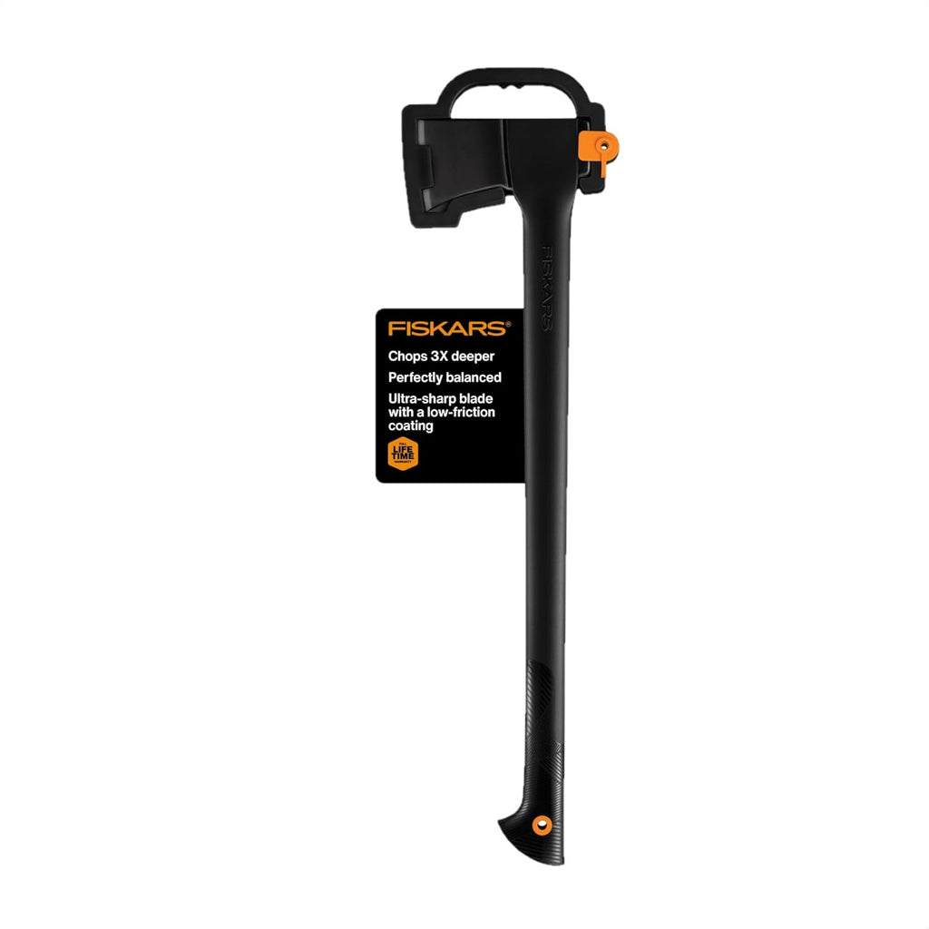 Fiskars 28" Chopping Axe - Ultra-Sharp Blade for Felling Trees - Garden and Outdoor Gear - Black