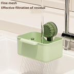 2Pcs Kitchen Sink Strainer Drainer Basket with Suction Cup,Food Waste Filter Basket,Sponge Brush Holder for Kit-chen Home,Efficient Kitchen Waste Management (Yellow)