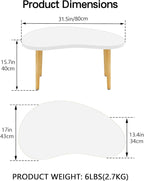 Mango Coffee Table Low Table with 4 Solid Wood Sturdy Legs, Floor Table Desk for Sitting on The Floor, Storage and Living Room Furniture (White)
