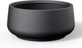 Kante 16.1" Dia Round Curvy Concrete Planter, Large Plant Pots with Drainage Hole and Rubber Plug for Indoor Outdoor Plants, Flower Pot for Home Garden Patio Porch, Black
