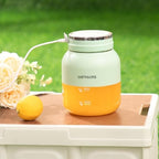 OSTMARS Portable Fruit Blender, Automatic Mini Juicer Cup, Mint Green and Yellow, 500ml Capacity