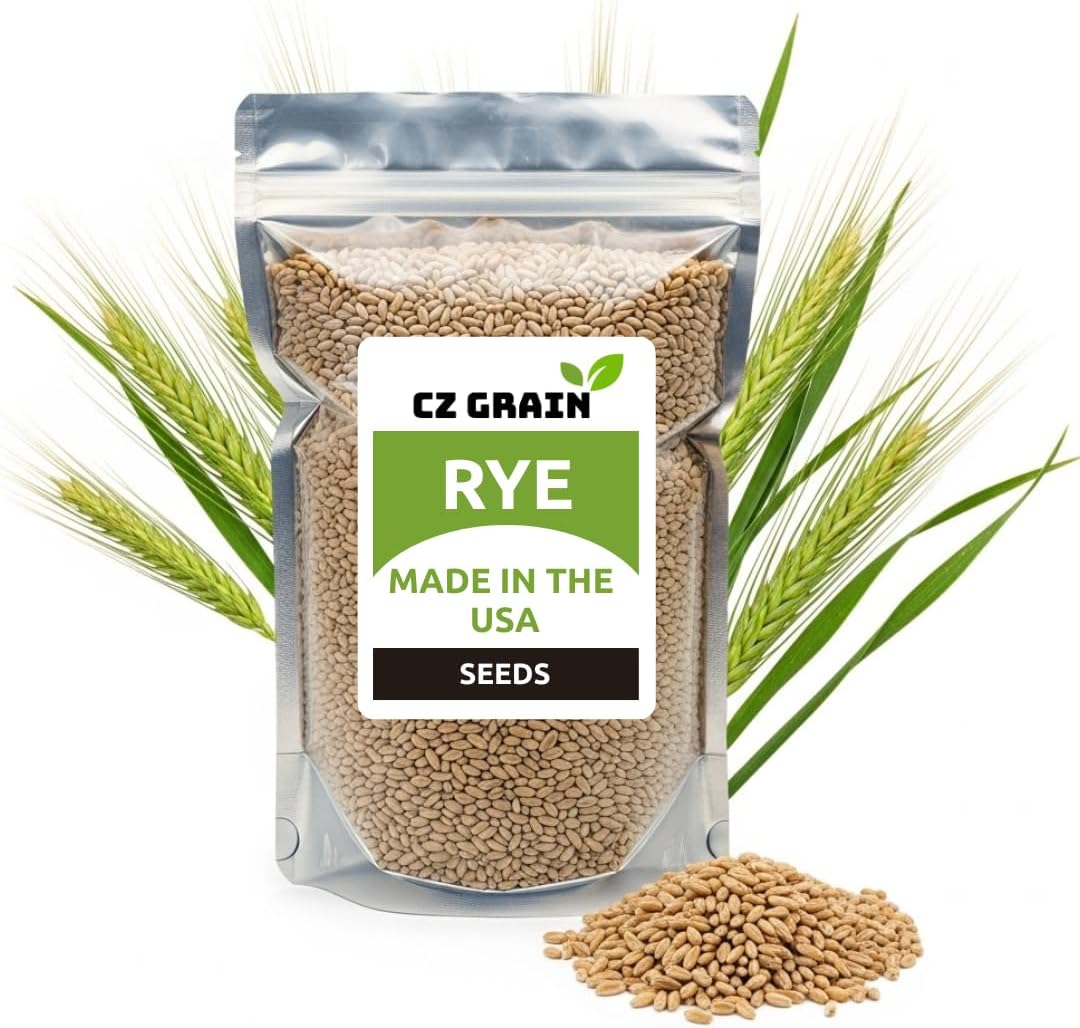 Rye Grass Seed - Fast Growing and Hardy Grass, Cover Crop, Food Plot. Grazing Pasture Seeds (25 Pounds)