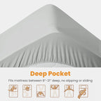 MATBEBY Full Size Mattress Pad - Cooling Breathable Mattress Topper, Quilted Fitted Mattress Protector, Pillow Top Mattress Cover with 8-21" Deep Pocket, Machine Washable, Light Grey, 54x75 Inches