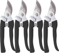 Pruning Shears for Gardening, 4 Pack Garden Scissors for Cutting Fresh Flowers, Floral Clippers for Plants, Fruits (Black)