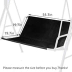 Swing Seat Cover Replacement, 600D Thickened Oxford Waterproof Chair Bench Replacement Cover Outdoor Swing Cushion Cover for 2/3 Seat Patio Garden Swing Chair(Black, L - 54.3x19.7x19.7in)