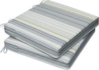 AAAAAcessories Outdoor Seat Cushions for Chairs, Waterproof, Fade-Resistant, 18" x 18" x 2", Patio Furniture Replacement Cushions, Set of 2, Ash Blue Harbor Stripe