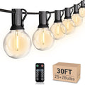 HISTAR LED 30FT Outdoor String Lights with Remote Waterproof Patio Lights 27 Dimmable G40 Bulbs, Outdoor Globe String Lights Decorative Backyard Bistro Garden Balcony Cafe Lights