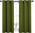 NICETOWN Christmas Bedroom Curtain Panels Blackout Draperies, Holiday Christmas Decor Thermal Insulated Solid Grommet Blackout Curtains/Drapes (One Pair, 34 by 45-inch, Olive Green)