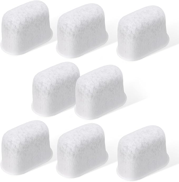 8 Pack Charcoal Water Filters Replacement for KitchenAid Espresso Machine KES6551 Series, Coffee Maker Accessories