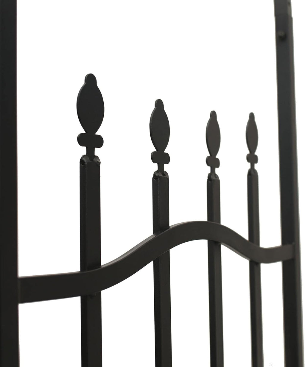 Steel Garden Arch with Gate, 6'8" High x 4'11" Wide, Garden Arbor for Various Climbing Plant, Outdoor Garden Lawn Backyard