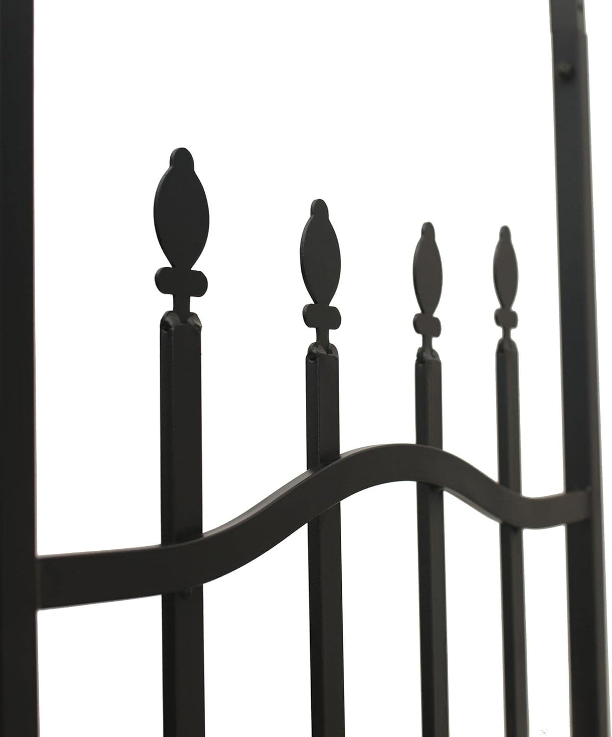 Steel Garden Arch with Gate, 6'8" High x 4'11" Wide, Garden Arbor for Various Climbing Plant, Outdoor Garden Lawn Backyard