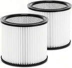 2 Pack Replacement Cartridge Filter for Shop Vac 90304 90350 90333, Compatible with Type U X W 9030400 9035000 9034000, Fit 5 Gallon Up Wet/Dry Vacuum Cleaners, Washable & Reusable (2 pack)